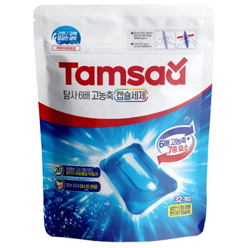 Tamsaa 六倍超濃縮洗衣膠囊 Set 一般/滾筒式洗衣機適用  32顆  1袋