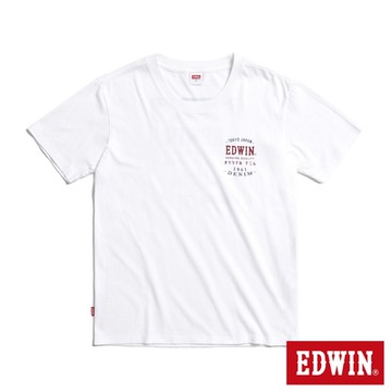 EDWIN 男裝 美式斑駁文字LOGO印花短袖T恤-米白色