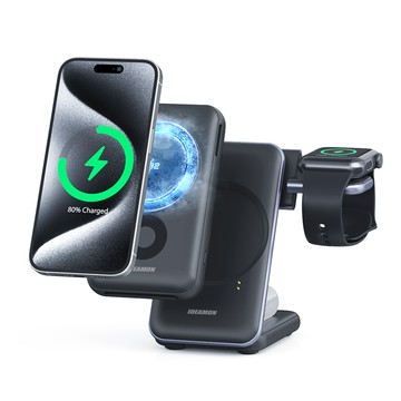 【怪物選物IDEAMON】凍能充 3 in 1 磁吸無線行動充電座