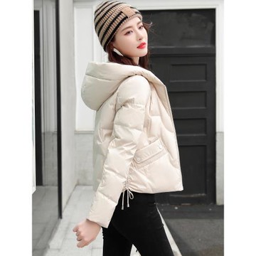 短款羽絨服女連帽2025年冬季新款小個子90白鴨絨收腰顯瘦外套上衣
