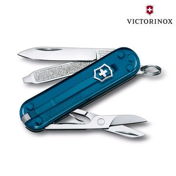 VICTORINOX Classic瑞士刀0.6223.2.T61G 深透藍 (7功能) / 瑞士維氏 口袋刀 袋裝刀 多功能 登山露營