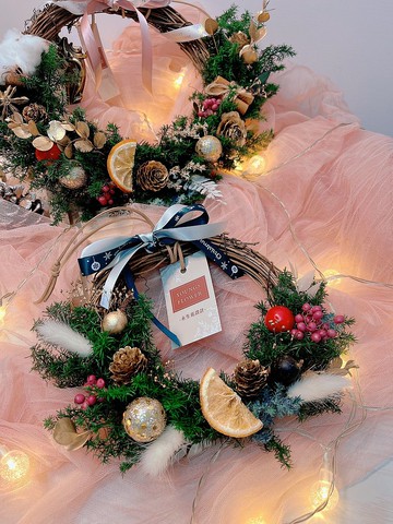 聖誕花圈 半月花圈 交換禮物 聖誕佈置