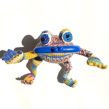 【青蛙零錢包】鉤針編織青蛙 藍色