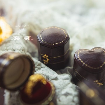 英國復古八角盒求婚利器皮薄餡大古典戒指盒復古風