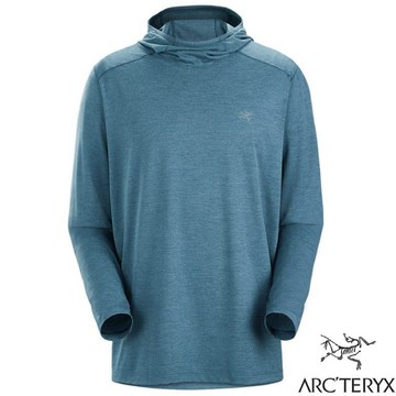【ARCTERYX 始祖鳥】男 Cormac Hoody 登山輕量透氣快乾長袖連帽排汗衣_X000006370-30556 寧靜雜綠
