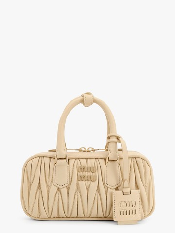 Mini arcadie matelassã© leather handbag with metal lettering logo - MIU MIU - gender_Woman