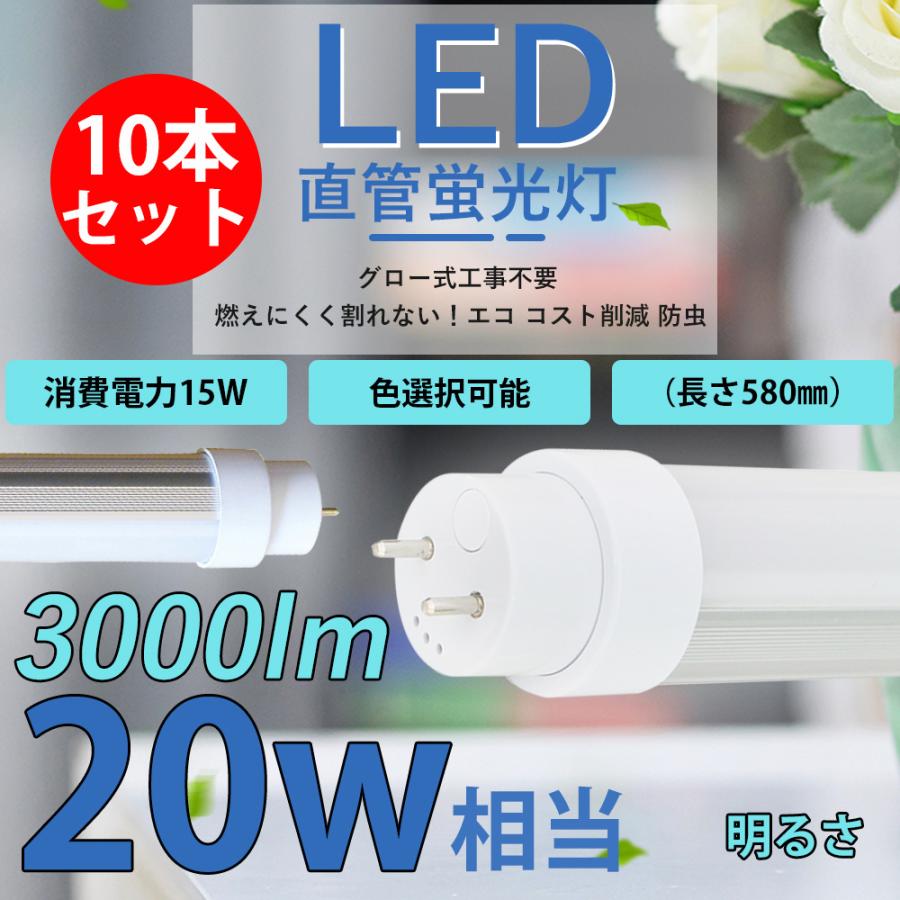 LED蛍光灯 40w型 高輝度3000LM 省電力 18W グロー式器具工事不要 40W形