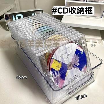 ✨新品特價/免運促銷#透明cd收納盒大容量磁盤光碟展示小卡片收藏整理盒桌麵專輯擺放架