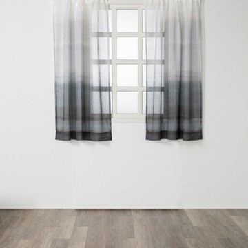 HOLA 和樂家居 艾禮思 仿麻印花半腰窗紗 1kg  270 x 165 x 2cm  漸層灰