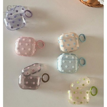 韓系簡約透色波點 適用於 airpods 4 Pro 3 2 保護套 蘋果 1/2/3/4代保護殼 蘋果耳機套