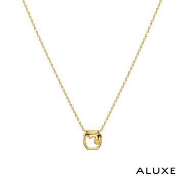 【ALUXE 亞立詩】迪士尼 10K金 蜂蜜罐造型 黃水晶 寶石 項鍊 小熊維尼