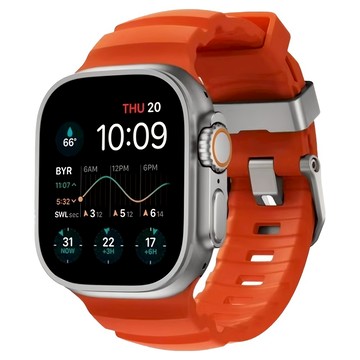 NOMAD GOODS OMG 野徑鈦合金矽膠防水替換錶帶 46mm  Apple Watch 11  1個  橙色