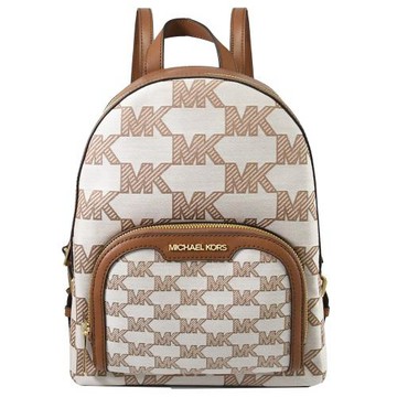 MICHAEL KORS JAYCEE 緹花布拼接中款雙層後背包.米咖
