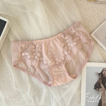【伊黛爾】撩心水漾蕾絲內褲FREE SIZE (粉) -【3088】