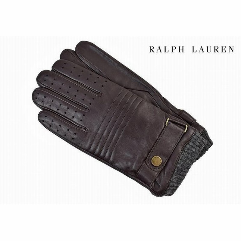 ポロ ラルフローレン 手袋 メンズ Polo Ralph Lauren レザー ウール ボーダー ステッチ ブラウン グレー 24cm グローブ 防寒 通販 Lineポイント最大0 5 Get Lineショッピング