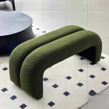 入戶門口換鞋凳簡約現代臥室床尾長條凳設計師客廳羊羔絨沙發凳