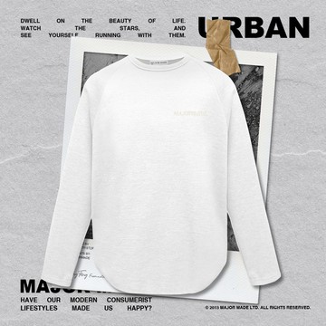 華夫格下圓弧剪裁長T