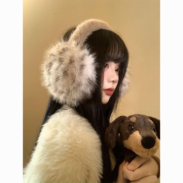 免運🔮豹紋毛絨耳罩女冬季毛茸茸耳包耳套騎車防凍防寒保暖耳暖耳捂子毛絨絨耳罩 耳罩 保暖耳罩 毛帽 防風 防寒耳罩