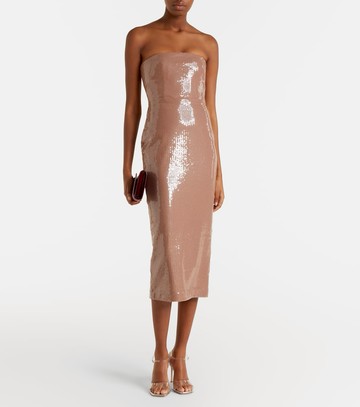 Alex Perry Sequined strapless midi dress