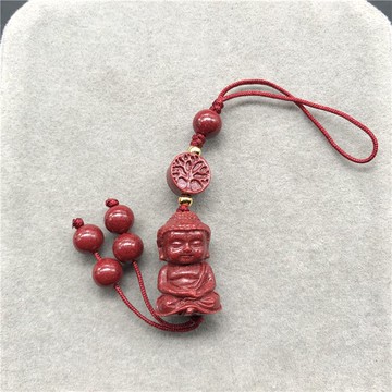 原礦紫金砂朱砂寶寶佛包掛手機鏈鑰匙扣 飾件 兩款隨機發