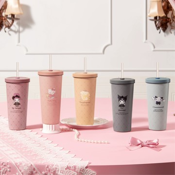 【Oolab 良杯製所】小緞帶系列 不鏽鋼陶瓷易潔層吸管杯710ML 三麗鷗 美樂蒂 酷洛米 大耳狗 Kitty 布丁狗