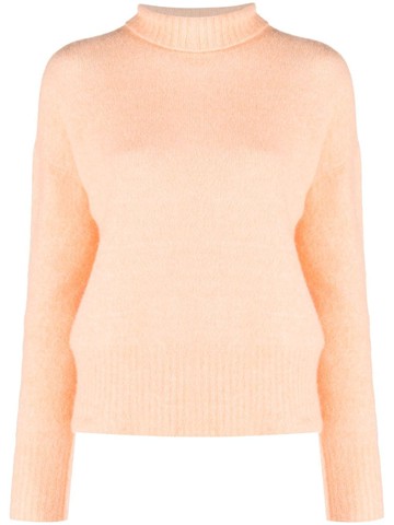 Alysi - brushed-finish roll neck jumper - women - Alpaca Wool/Merino/Polyamide/Spandex/Elastane - M - Orange