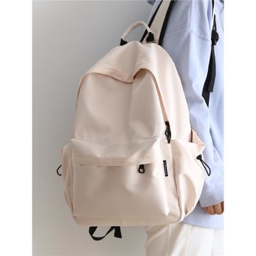 NR簡約百搭純色雙肩包女書包男大學生初中生輕便登山旅游雙肩背包