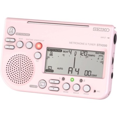 SEIKO セイコー メトロノームチューナー 大音量 譜面台取付可能 吹奏楽部に最適 ピンク STH200P