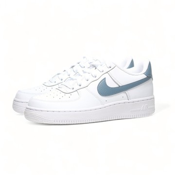 NIKE 休閒鞋 AIR FORCE 1 GS 白 湖藍 皮革 大童 女 FV5948-121
