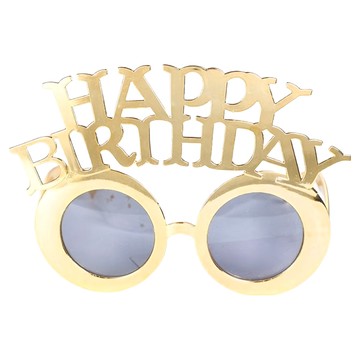 生日快樂字母眼鏡 適用年齡:3歲以上  淺金色  1個