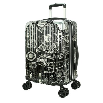 YC Eason 璀璨PC避震輪旅行箱 登機箱 20吋  郵戳黑