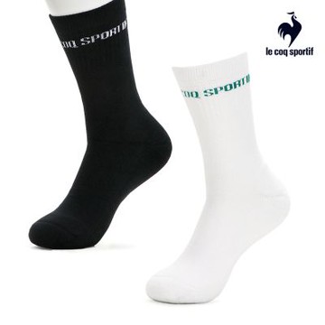 法國公雞 經典LOGO織紋運動休閒中筒襪 男女款 二色 LWW03223