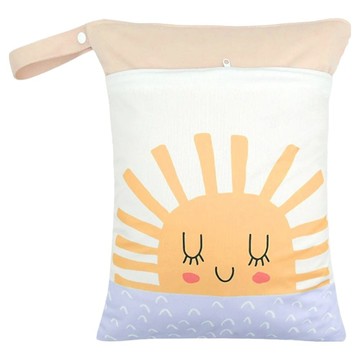 我家寶貝 雙層防水收納袋/尿布袋/旅行收納防水袋  太陽  40 x 30cm