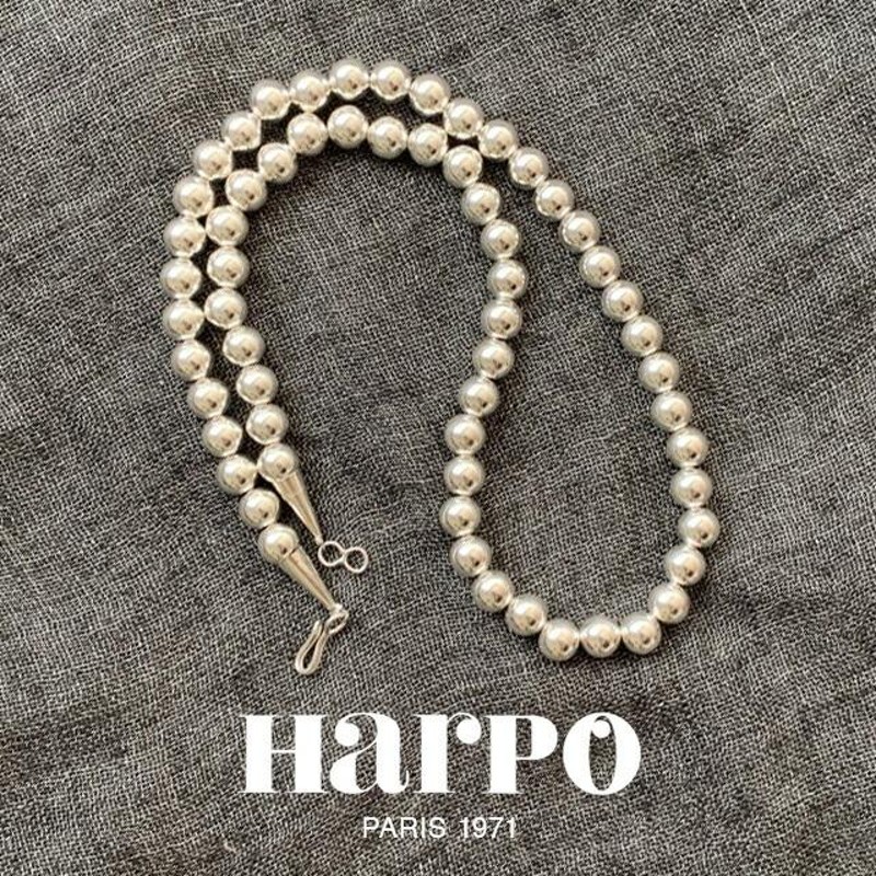 HARPO アルポ Navajo round silver beads necklace 50cm/8mm