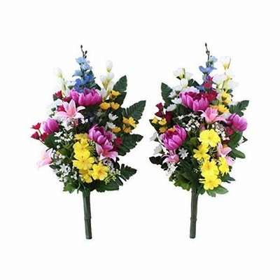 山久 造花 仏花 デルフィニウムと菊の花束一対 1107 0594 Ct触媒 シルクフラワー お彼岸 お盆 お仏壇 お墓 花 お供え 通販 Lineポイント最大get Lineショッピング