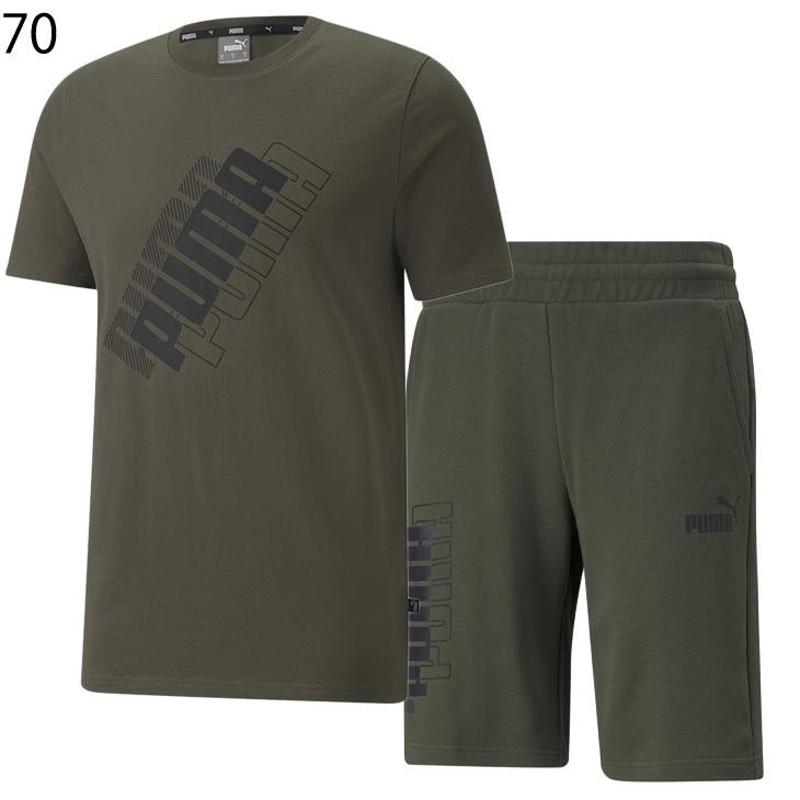 スポーツウェア 上下 メンズ セットアップ /PUMA プーマ Power LOGO 半袖Tシャツ ハーフパンツ/トレーニング ジム 上下組 男性  /849600-849525【pu22pd】 | LINEショッピング