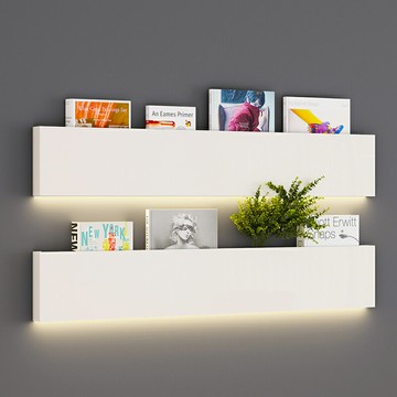 鐵藝裝飾架客廳層板收納展示架創意發光墻上置物架雜志架壁掛墻面