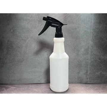 黑 台灣製造耐酸鹼噴頭＋HDPE 750ml瓶｜NBR耐油橡膠｜316不鏽鋼彈簧｜強酸強鹼清潔劑專用噴瓶