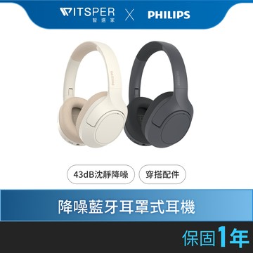 【限量送耳機收納包】Philips City系列 TAH 7508 降噪藍牙耳罩式耳機｜沈浸樂音 魅力非凡
