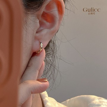 【Gulicc】  耳環 韓國Y2K素圈扭曲耳環