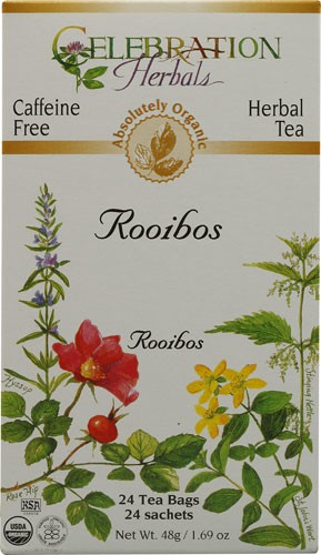 Celebration Herbals Organic Red Rooibos Tea Caffeine Free 24 Tea Bags