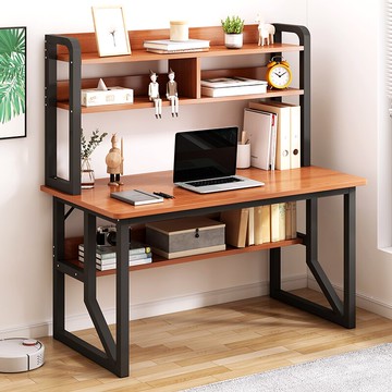 電腦臺式桌書桌書架一體組合家用臥室學習桌初中學生辦公寫字桌子