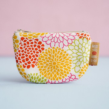 實用禮物首選  半月零錢包  京都の球花.黃