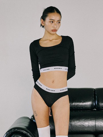 MICHIKO BAND CROP TOP BLACK(WH)