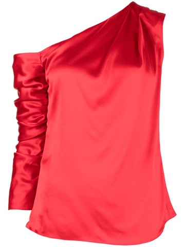 Alejandra Alonso Rojas - asymmetric silk-satin blouse - women - Silk - 4 - Red