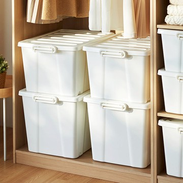 ROX系列極簡風滑輪整理箱-60L-3入-多色可選 海軍藍