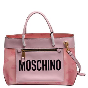 MOSCHINO 經典品牌LOGO手提/斜背包(粉紅色)