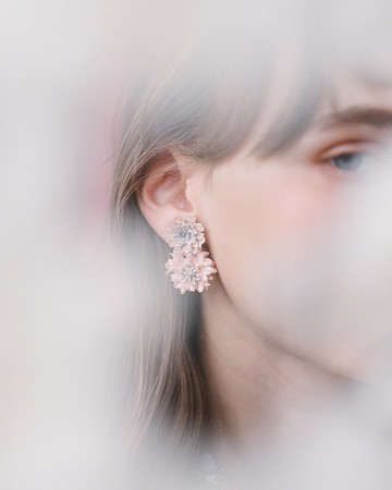 霧面花寂矢車菊牡丹S925耳環