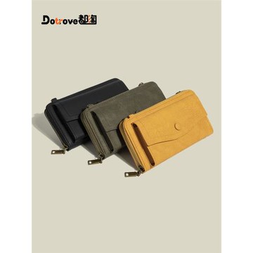 CAPIE&KURI復古長款錢包女手拿新款大容量錢夾可放手機單肩斜挎包