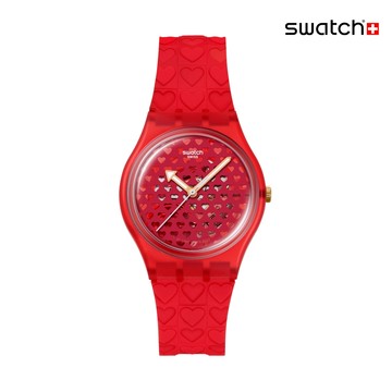 Swatch LOVE IN SCARLET 情人節特別款/瑞士製造 SO28Z122 (34mm)【官方旗艦店】